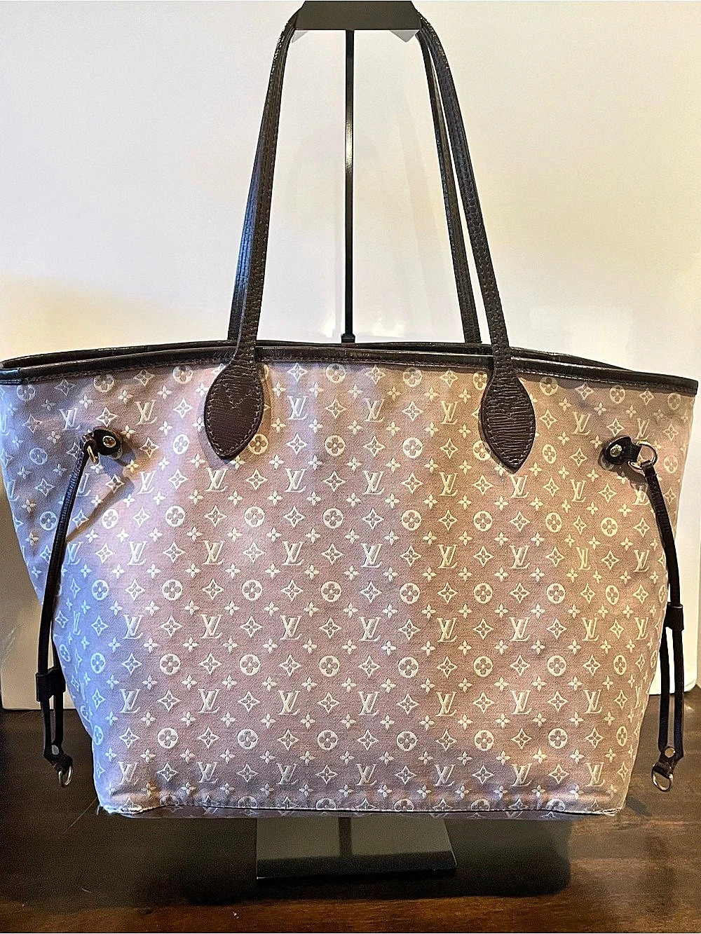 Louis Vuitton Neverfull Mini Lin Tote Brown & Pink